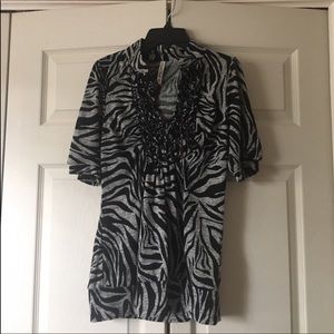 HeartSoul Zebra Print Black and Gray Blouse